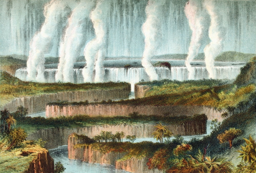 The Victoria Falls Or Mosi-Oa-Tunya Zambezi River Zimbabwe Southern Africa In The 19Th Century From The Life And Explorations Of Dr Livingstone Published C1875 Canvas Art - Ken Welsh Design Pics (17