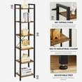 thumbnail image 4 of Storage Rack 6-Tier Tall Bookshelf Bookcase Display Shelves for Living Room Office Rustic Brown and Black, 4 of 8