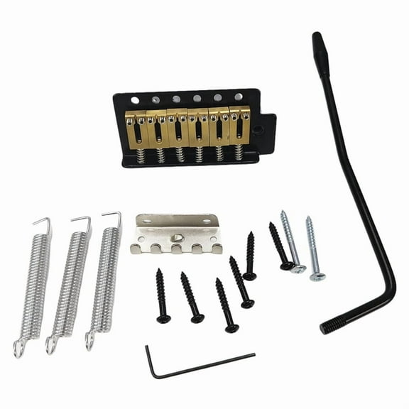 6 Strings Guitar Bridge Saddle Tailpiece Electric Guitar Tremolo Bridge Standard Guitar Accessories Black,1 * Guitar bridge kit,Black