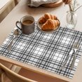 thumbnail image 3 of Buffalo Plaid Placemats Set of 4 Charcoal Gray Farmhouse Gingham Striped Place Mats Indoor Wipeable Table Mats Washable Cloth Dining Table Placemats for Kitchen Holiday Party Home Decor 13x19 Inch, 3 of 9