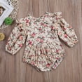 thumbnail image 2 of Diconna Infant Baby Girl Casual Jumpsuit, Floral Pattern Ruffles Romper, 2 of 6