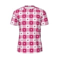thumbnail image 5 of Wukai Plaid Heart Print Men's Short-Sleeved Mesh T-Shirt,Quick-Dry Short Sleeve Workout T-Shirt-Medium, 5 of 8