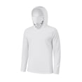 thumbnail image 4 of Htigea Mens Womens Rash Guard Shirt Long Sleeve UPF 50+ UV Sun Protection Hoodies with Mask Outdoors Fishing Tops White XXXXXL, 4 of 9
