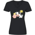 thumbnail image 3 of Inktastic Fun Farm Animals- Cow, Pig, Chick Women's V-Neck T-Shirt, 3 of 5