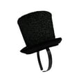 thumbnail image 3 of Nicky Bigs Novelties Adult Mini Glitter Mesh Top Hat Headband - Tiny Ringmaster Gatsby Chorus Dancer Tall Hat - Leprechaun Topper Halloween St Patricks Costume Accessory, Black, One Size, 3 of 4