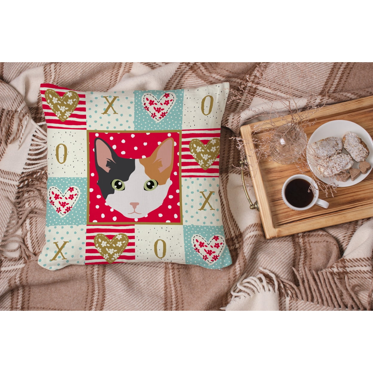 Skookum Cat Love Fabric Decorative Pillow