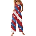 thumbnail image 2 of Iaqnaocc 4th of July Jumpsuits for Women Independence Day American Flag Stars Striped Sleeveless Wide Leg Jumpers Freedom Adjustable Strap Jumpsuits Fashion Wide Leg Jumpers Wine M, 2 of 5