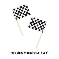 Access Checkered Toothpick Flags, 2.5", Black/White, 50 Ct - image 2 of 2