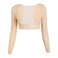 thumbnail image 4 of ZQUUVOU Women's Upper Arm Shapewear Post Surgical Long Sleeves Slim Crop Tops Slimmer Sleeves Posture Corrector Vest Beige C, 4 of 5