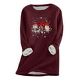 thumbnail image 2 of Chandails à Capuchon Mignons pour Femmes, Mode de Noël, Impression, Manches Régulières, Hiver, Vacances, Manches Décontractées, Col Rond, Hauts Assortis, Chandails à Capuchon en Liquidation, 2 of 5