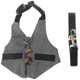 thumbnail image 3 of Conjunto de arnés y correa de chaleco de conejo multiusos Arnés suave ajustable de animal pequeño con decoración de botones Estilo de traje formal para conejito Conejo Gatito caminando brillar Juguete, 3 of 5