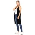 thumbnail image 3 of Women's Casual Solid Long Sleeveless Side Pockets Knit Vest, 3 of 5