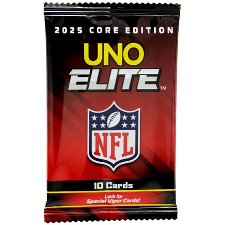 UNO Elite NFL 2025 Core Edition Football Trading Card BOOSTER Pack (10 Cards)