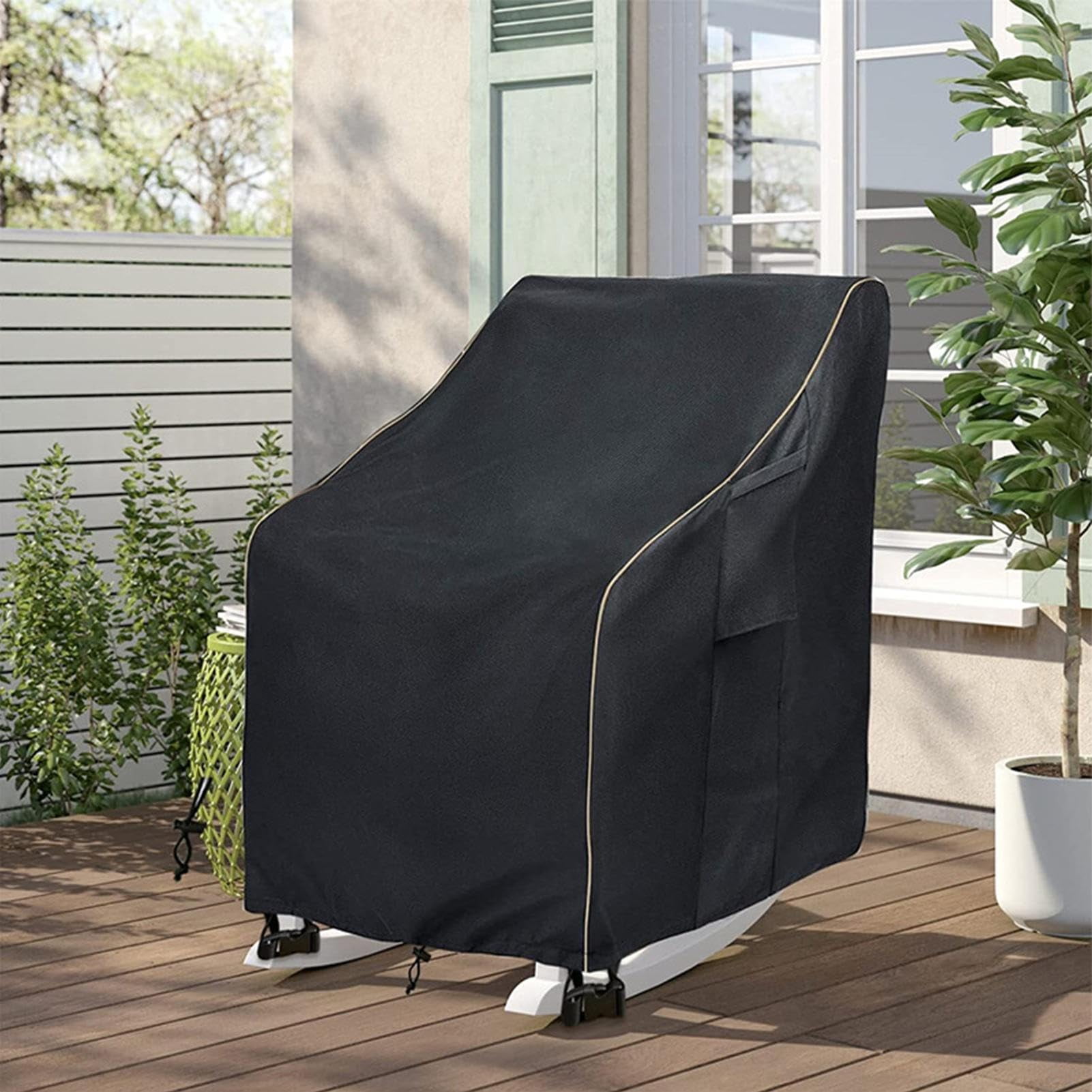 Xl-Kang Patio Chair Covers for Outdoor Furniture Waterproof Heavy Duty Waterproof Outdoor Chair Covers for All-Weather Protection Lawn Lounge Deep Seat,Black-Black 70.3*82.5*99.1cm
