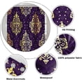 thumbnail image 5 of Damask Print Shower Curtains Purple and Gold Damask Floral Pattern Design Bathroom Decor Waterproof Polyester Fabric 72x84 Inch Shower Curtains Sets with Hooks, 5 of 6