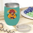 thumbnail image 2 of Cartoon Character Eating Chocolate & Video Gaming, Mint 12oz Wine Tumbler, 2 of 2
