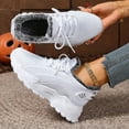 thumbnail image 3 of Winter Sneakers for Women Thickened Warm Furry Lined Slip on Platform Athletic Tennis Shoes Casual Lightweight Cold Weather Walking Shoes White Size 9.5, 3 of 6
