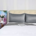 thumbnail image 3 of PiccoCasa Luxury Satin Pillowcases Silky Pillow Cover Set of 2, King Grey, 3 of 8
