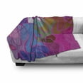 thumbnail image 3 of Abstract Soft Flannel Fleece Throw Blanket, Motley Wave Pattern with Hand-drawn Doodle Style Swirled Curly Lines Colorful, Cozy Plush for Indoor and Outdoor Use, 70" x 90", Multicolor, by Ambesonne, 3 of 6