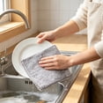 thumbnail image 5 of Bamboo Charcoal Fiber Cleaning Cloths, 7.9 In, 1 Piece Reusable Dish Rags for Kitchen, Dishwashing and Countertops, Grey, Absorbent Washable Cleaning Towels, 5 of 7