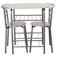 thumbnail image 4 of Patiojoy 3 PCS Kitchen Dining Set Compact Bistro Pub 2 Chairs & Table Grey, 4 of 5