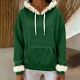 thumbnail image 5 of UTSJKR Christmas Hoodies for Men Women Fuzzy Fleece Lined Hooded Sweatshirt Thick Cozy Warm Long Sleeve Unisex Pullover Army Green S, 5 of 8