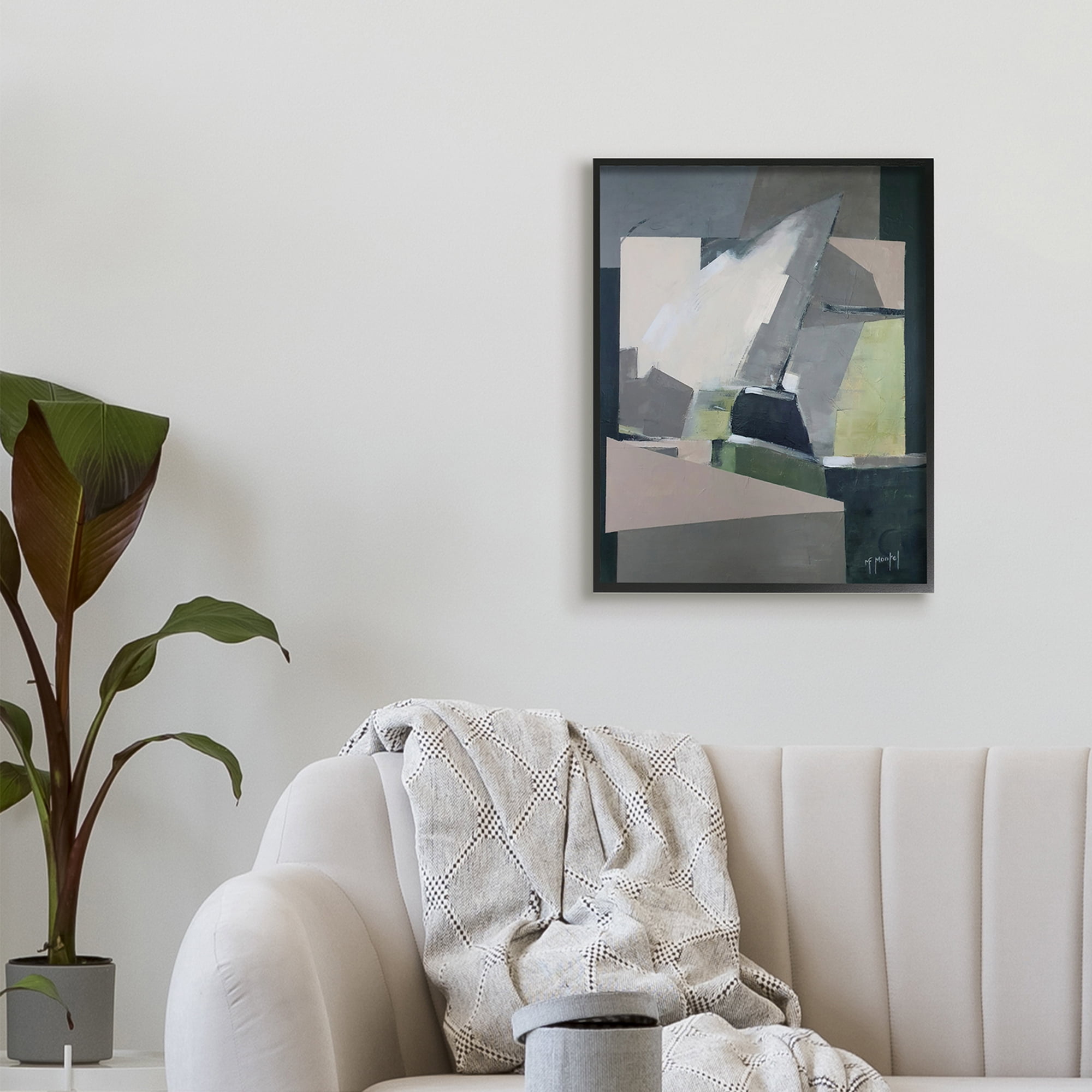 Abstraction Antique Montel Modern Neutral Tones 24 in x 30 in Framed Painting Art Print, by Stupell Home Décor