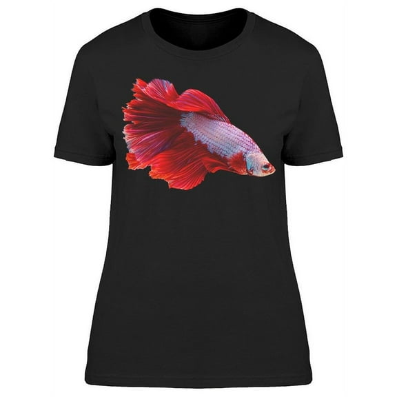 Whitish Red Betta Siamese Fish T-Shirt Women -Image by Shutterstock, Female x-Large
