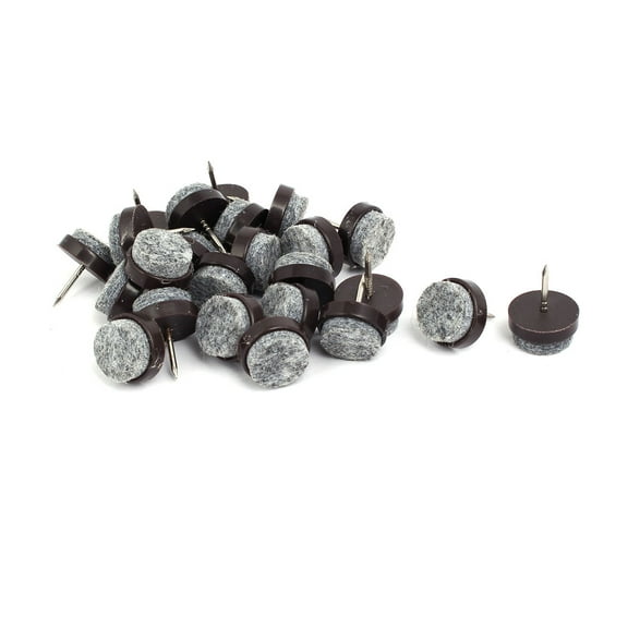 Unique Bargains 17mm Dia Nail-on Anti-Sliding Glide Felt Pad 24pcs for Wooden Furniture Feet