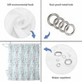thumbnail image 3 of Aqua Grey Botanical Shower Curtain Set - Small 36" x 72" Washable Bathtub Curtain with 12 Hooks, Spring Floral Summer Farmhouse Waterproof Fabric Stall Shower Curtains for Bathroom/Bathtub Décor, 3 of 6