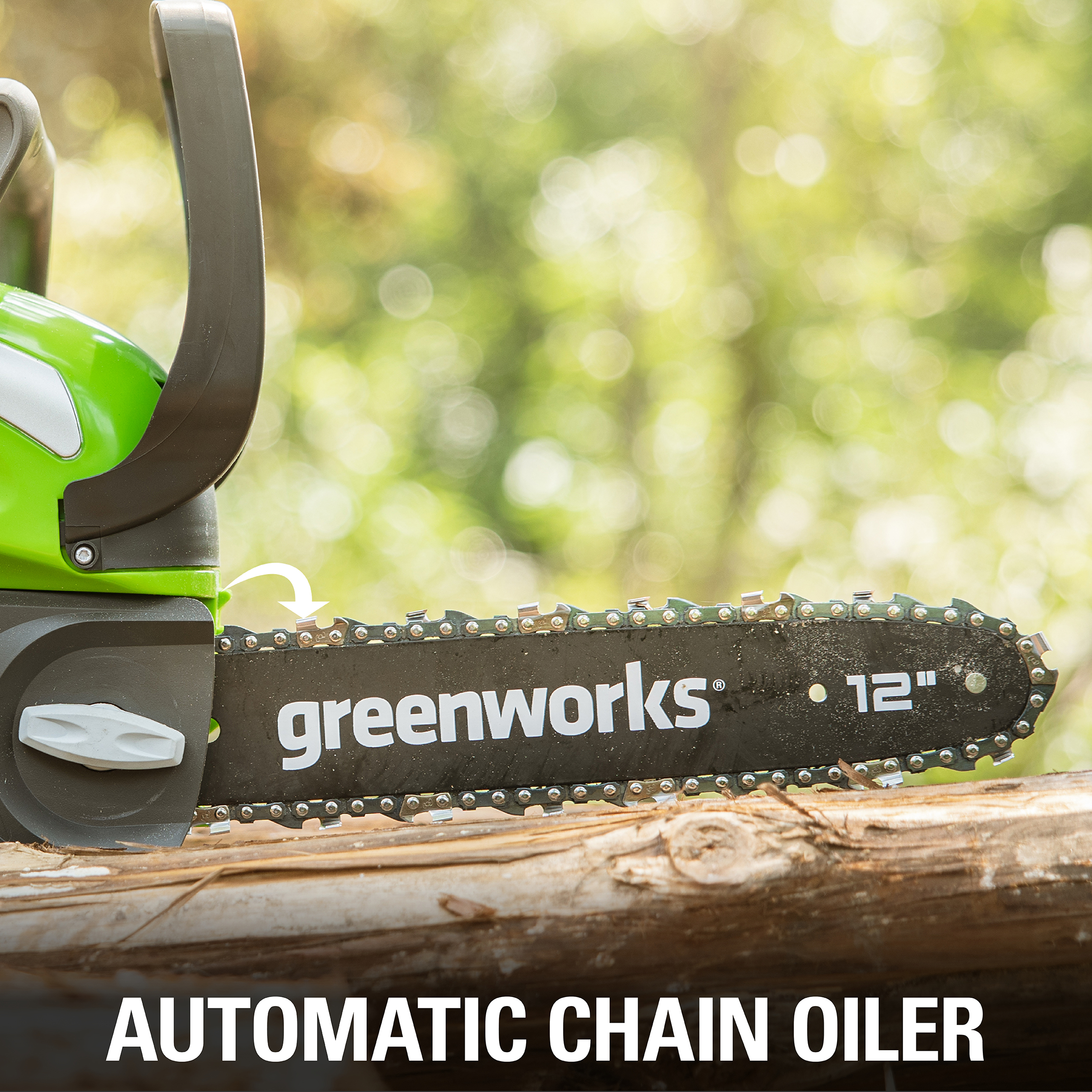 Greenworks 40V 12" Cordless Chainsaw with 2.0 Ah Battery & Charger, 20262 - image 10 of 14