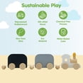 thumbnail image 3 of PlanToys® Celebration Wooden Train Set with Photo Slot & Chalkboard | Customizable Keepsake 3 Pcs Pull Toy Made with Sustainable Rubberwood | Ideal Birthday Gift for Kids, 3 of 9