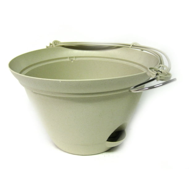 10" Flare SelfWatering Plastic Hanging Basket, Cream