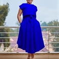 thumbnail image 2 of Posijego Women 2 Piece Summer Outfits Dressy Causal Short Sleeve Top and Flowy Midi Skirt Set Party Clubwear, 2 of 7