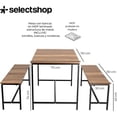 thumbnail image 2 of uego De Mesa Y Sillas de Comedor Mesa De Cocina De Madera MDF Rústica con 2 Bancas 4 Asientos Ideal para Casa Cocina Vintage (Café), 2 of 5