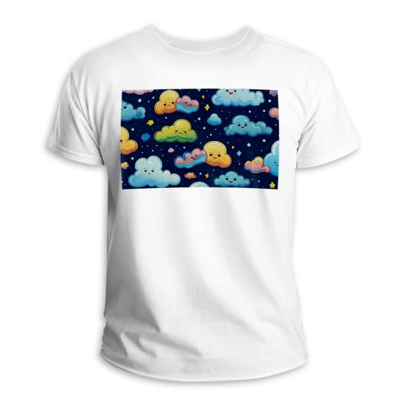 Cloud 100% Cotton White T-Shirt for Men - Classic Fit Crewneck Tee - Lightweight Breathable Fabric - Summer Essential - Casual Wear - Everyday Style