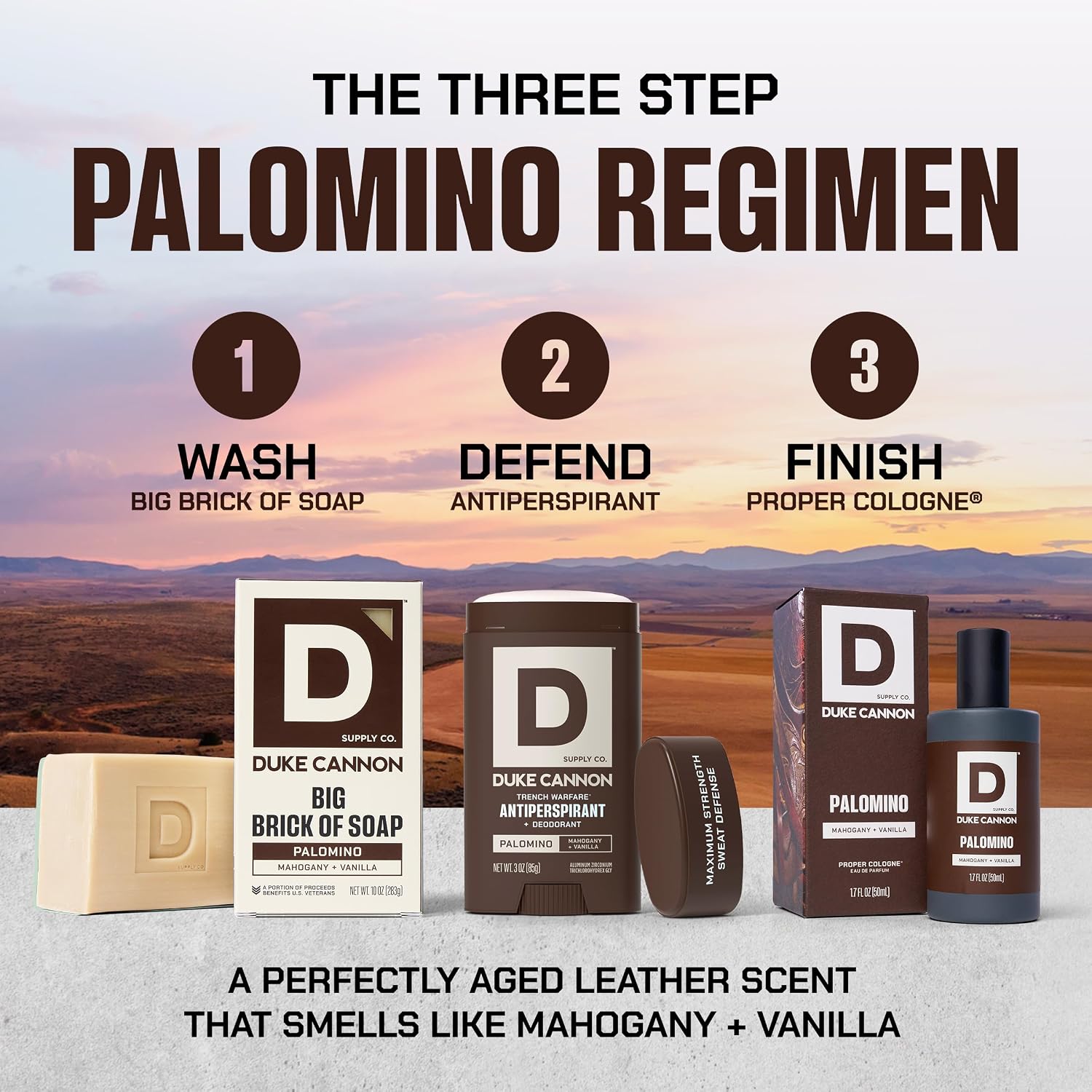 Duke Cannon Palomino Men's Cologne, Mahogany & Vanilla, 1.7 oz photo 3