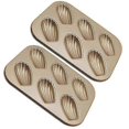 thumbnail image 1 of 2 Pack Madeleine Mold Cake Pan, Non-Stick Heavy Duty Shell Madeline Bakeware for Oven Baking (Champagne Gold), 1 of 5