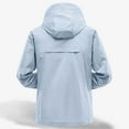 thumbnail image 2 of Xfvqtps Mens Light Jacket Hoodie Zipper Adjustable Drawstring Sun Protection Quick Dry Summer Coat for Fishing Hiking Athletic Running Blue, 2 of 6