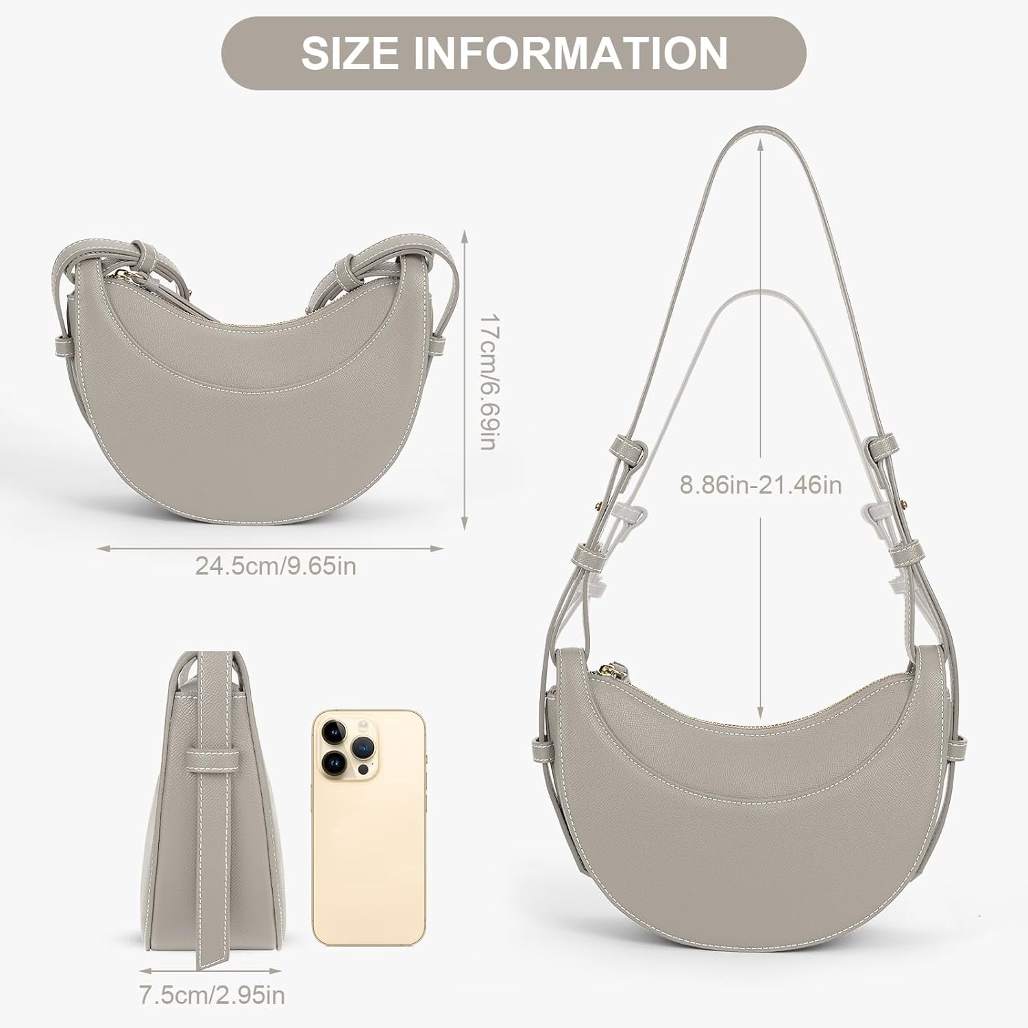 Saddle Bag for Women Shoulder Bag Crescent Purse Trendy Crossbody Bag Hobo Handbag