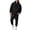 Black_014, variant on Mens Hooded Sweatsuit Matching 2‑Piece Suit, Long‑Sleeve Sweatshirt And Casual Jogger Bottoms,Activewear Tracksuit For Outdoor Jogging - Dark Green L