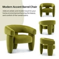 thumbnail image 6 of JURANYAZHU Modern Barrel Accent Chair Round Armchair,Velvet fabric,for Bedrooms Living Rooms Study Rooms Balconies,Green, 6 of 8