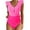 Hot Pink, variant on Womens One-Piece Swimsuits Solid Color Cute Ruffle V Neck One Piece Swimsuit Women Swimwears Holiday Wear,Black,XL