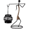 thumbnail image 2 of Wire Figure Candle Holder Decorative Modern Tea Light Lantern Tabletop Centerpiece Candle Stand (Back Carry), 2 of 7