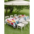 thumbnail image 3 of Easter Outdoor Tablecloth - 54x80 Inch Rectangle Dining Table Cover, Rabbit Spring Botanical Flowers Black White Lattice Waterproof Outdoor Table Cloth with Umbrella Hole & Zipper for Picnic/Patio, 3 of 7