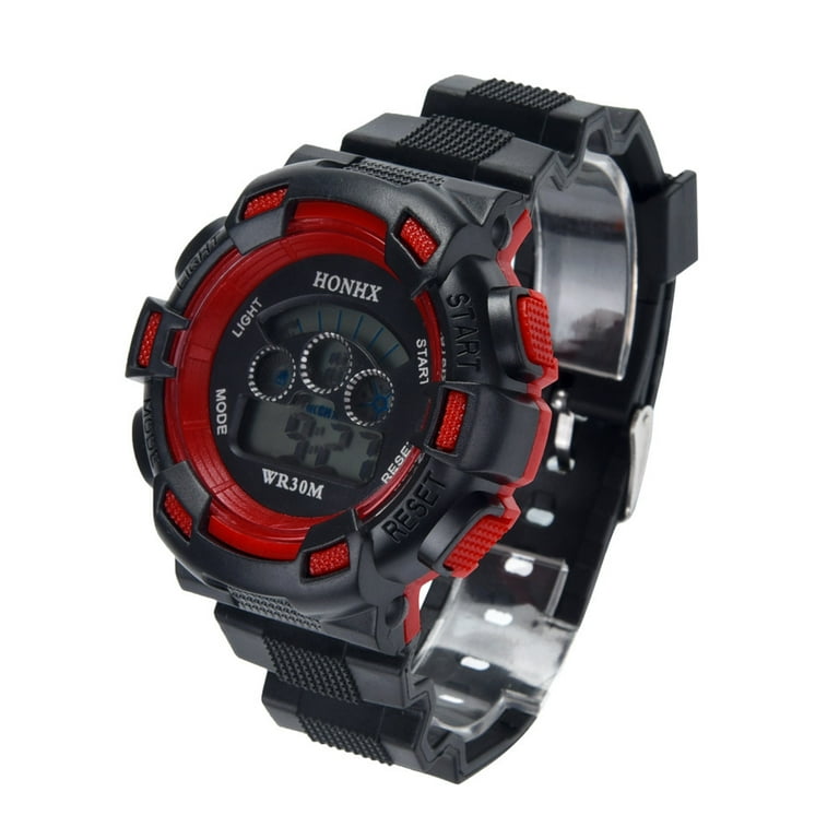 Waterproof Children Boys Digital LED Sports Watch Kids Alarm Date