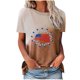 thumbnail image 1 of Camisetas Casuales de las Mujeres Que Cambian de Color Día de la Independencia Imprimir Cuello de la Tripulación, Novedad Gráfico Tops de las Mujeres Casuales, 1 of 6