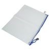 Unique Bargains Unique Bargains Gridding Zippered A4 Paper File Document Holder White Blue Soft Plastic Bag