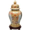 thumbnail image 2 of Red Lantern 18" Horse in Meadow Porcelain Temple Jar, 2 of 6
