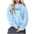 thumbnail image 4 of Byworldtasic Womens Sweatshirts Womens Oversized Bow Tie Printed Hoodies Sweatshirts Vintage Hoodies for Women 2025, 4 of 5